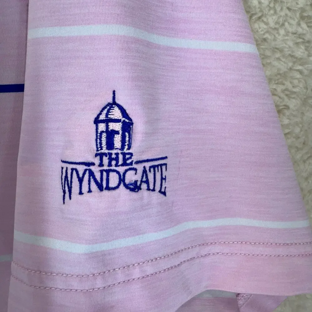 Footjoy FJ Collared Polo Golf Shirt XL Pink Striped Short Sleeve Travel Casual - Picture 6 of 16